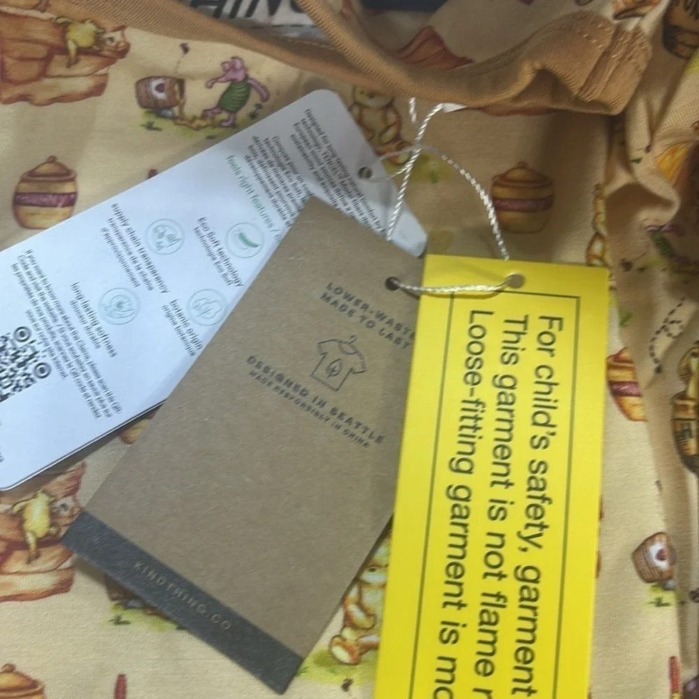 Wild woven kind thing honey bear 2 piece bamboo tencel pj set new
